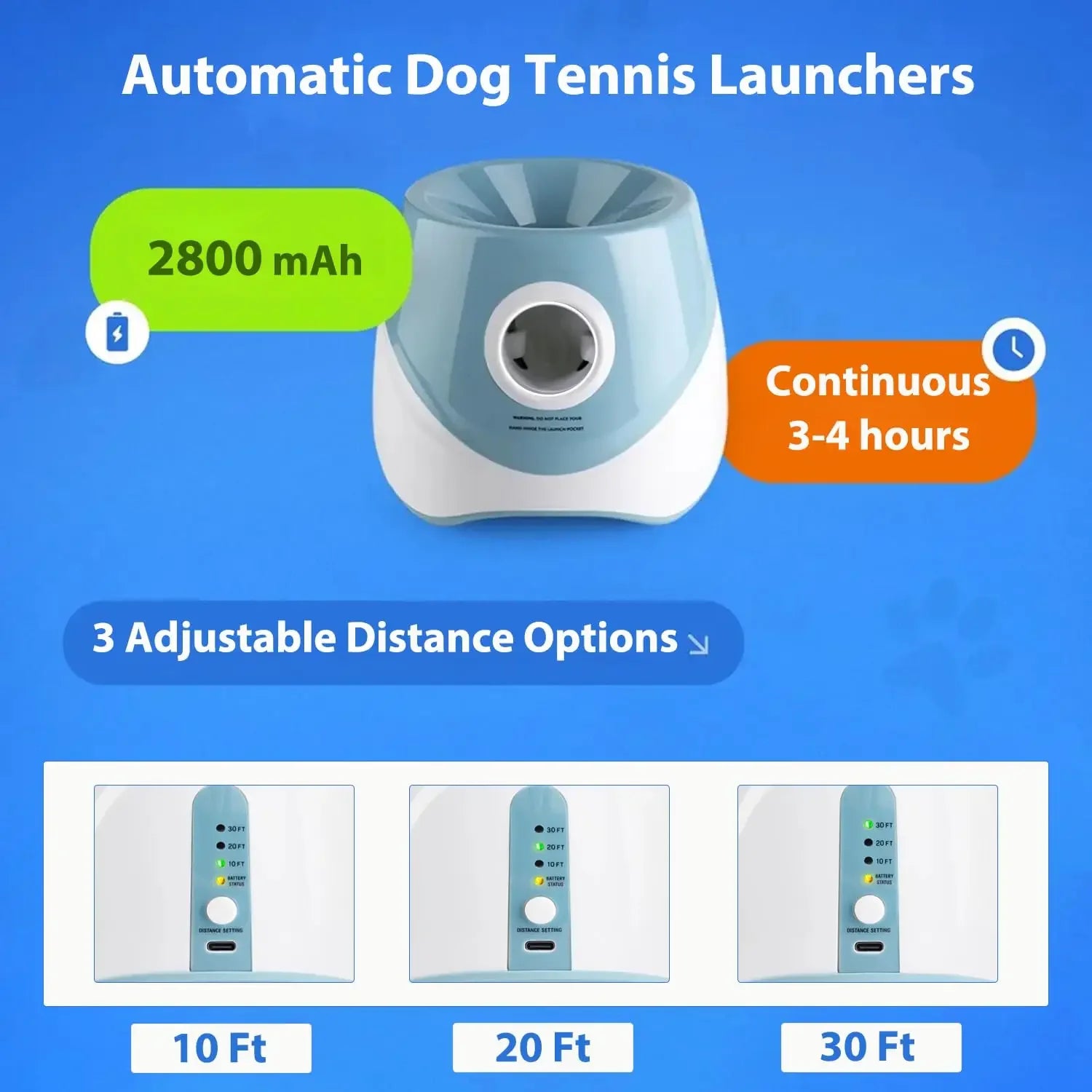 Dog Tennis Ball Launcher Dogs Chase Automatic Toys Automatic Fun Interactive Machine Fun Interactive Catapult Throw Rechargable