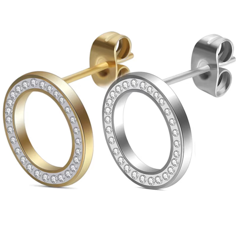 316L Stainless Steel Earring Crystal Stud Earrings for Women Joyas Brincos Bijoux Jewelry Earings Fashion