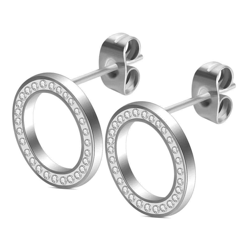 316L Stainless Steel Earring Crystal Stud Earrings for Women Joyas Brincos Bijoux Jewelry Earings Fashion