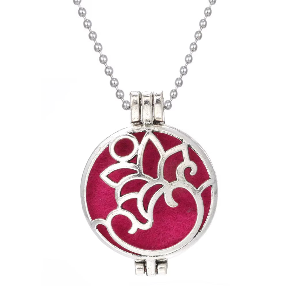 New Aroma Diffuser Necklace Vintage Flower Open Lockets Pendant Perfume Essential Oil Diffuser Aromatherapy Necklace