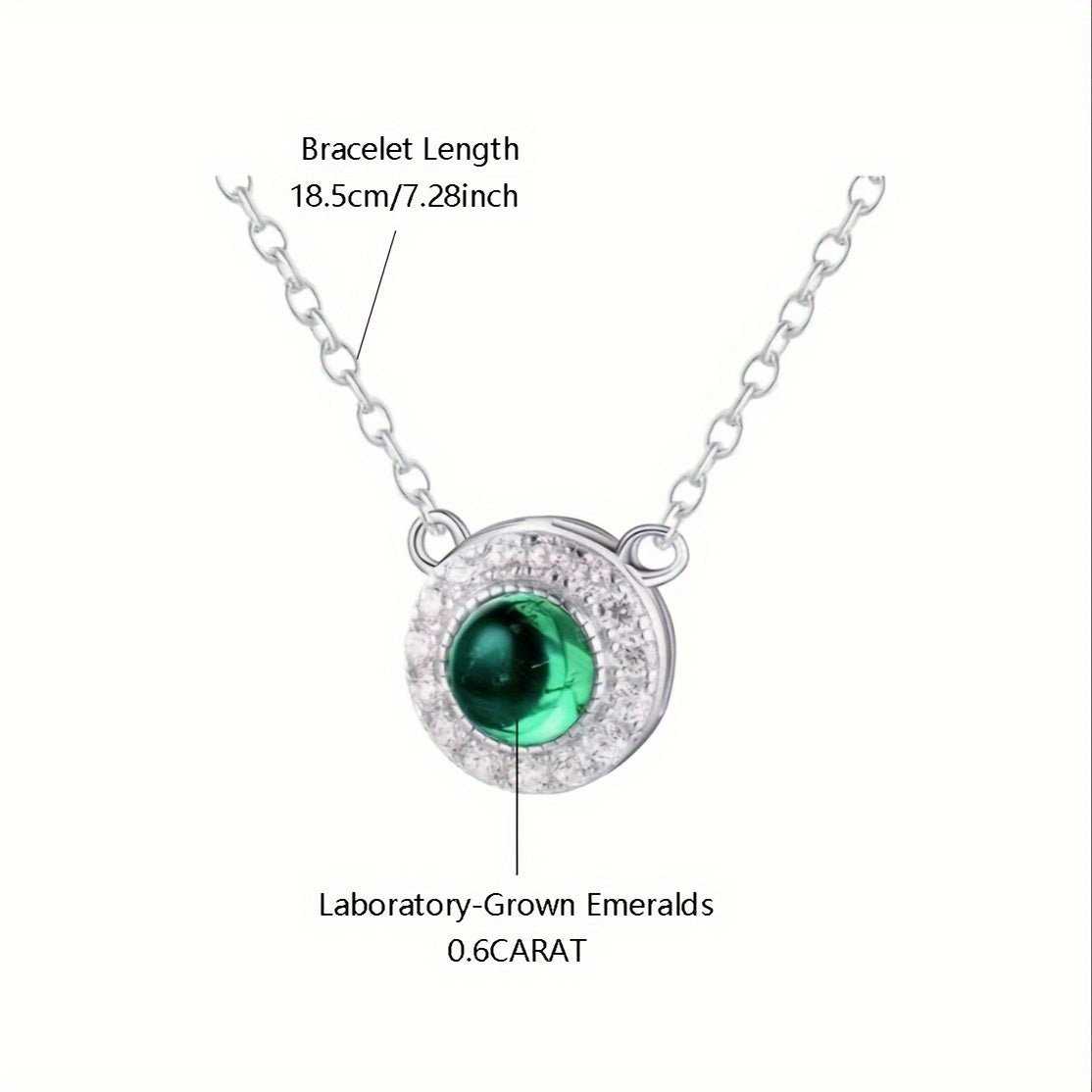 Silver Lab Grown Emerald Bracelet