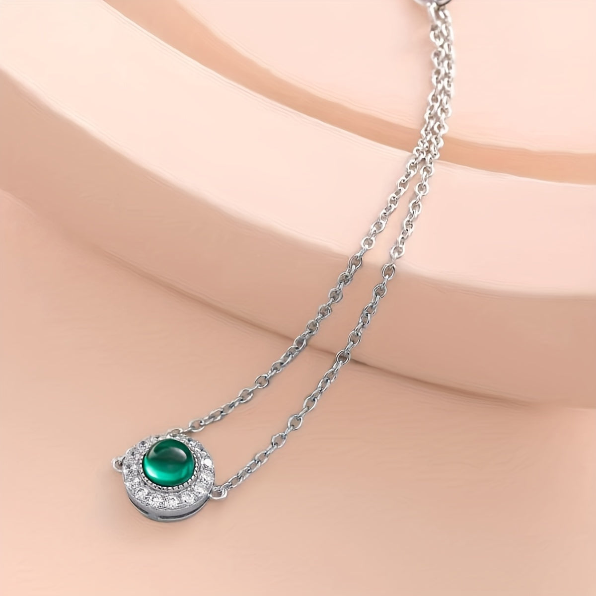 Silver Lab Grown Emerald Bracelet