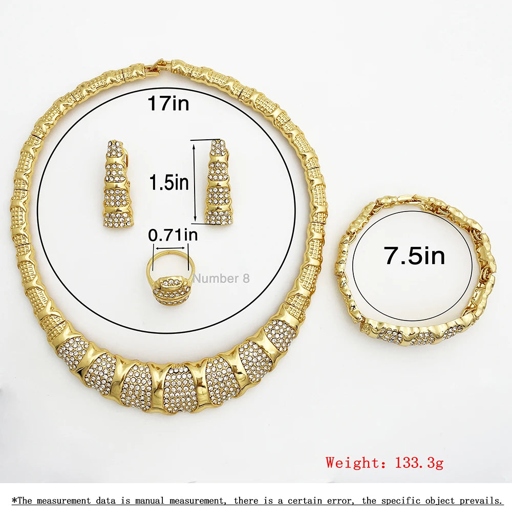 18K Gold Plated Luxury Dubai Jewellery Set