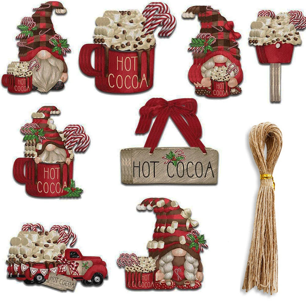 Wooden Christmas Tree Decoration Set
