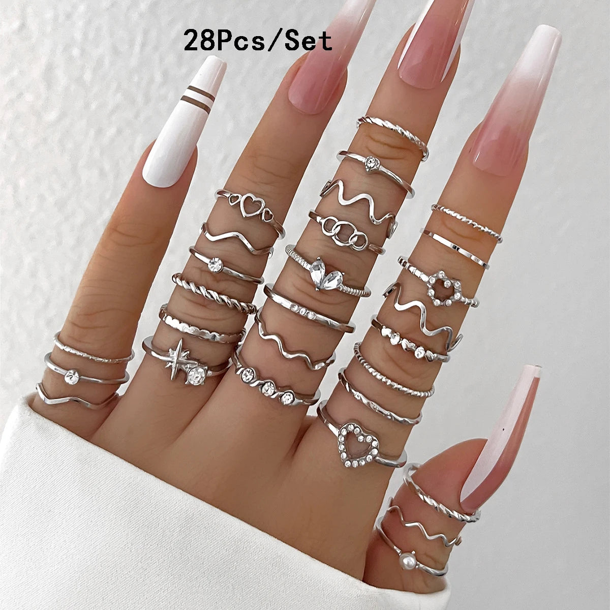 23Pcs Fashion Knuckle Ring Set