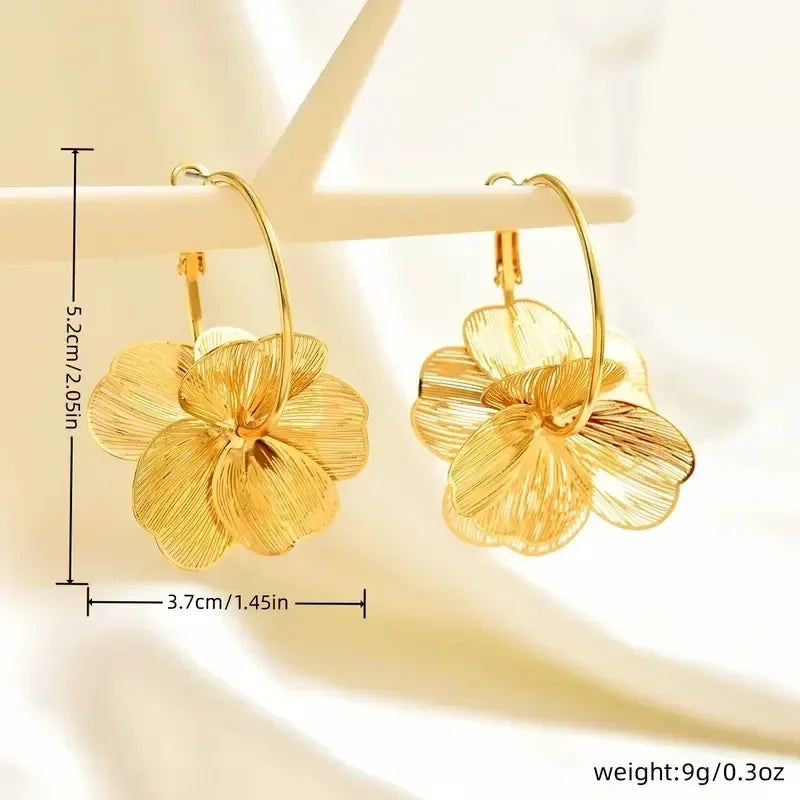 Golden Vintage Double-Layer Earrings