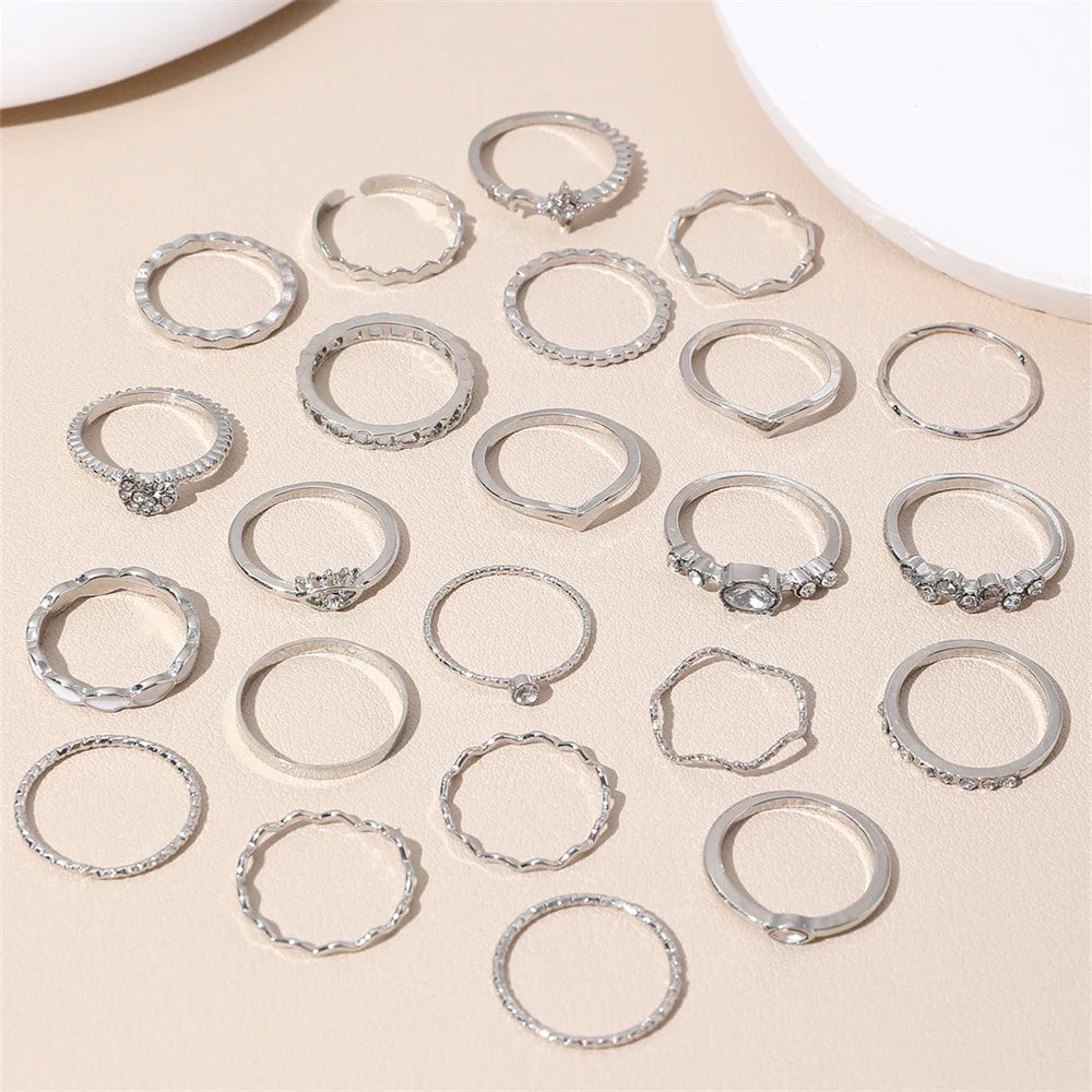 23Pcs Fashion Knuckle Ring Set