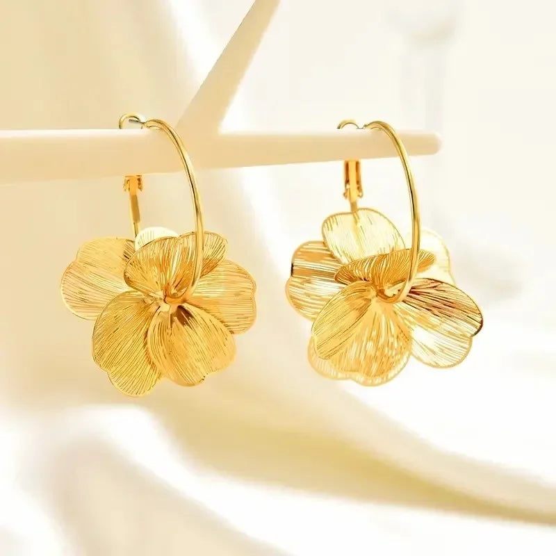 Golden Vintage Double-Layer Earrings