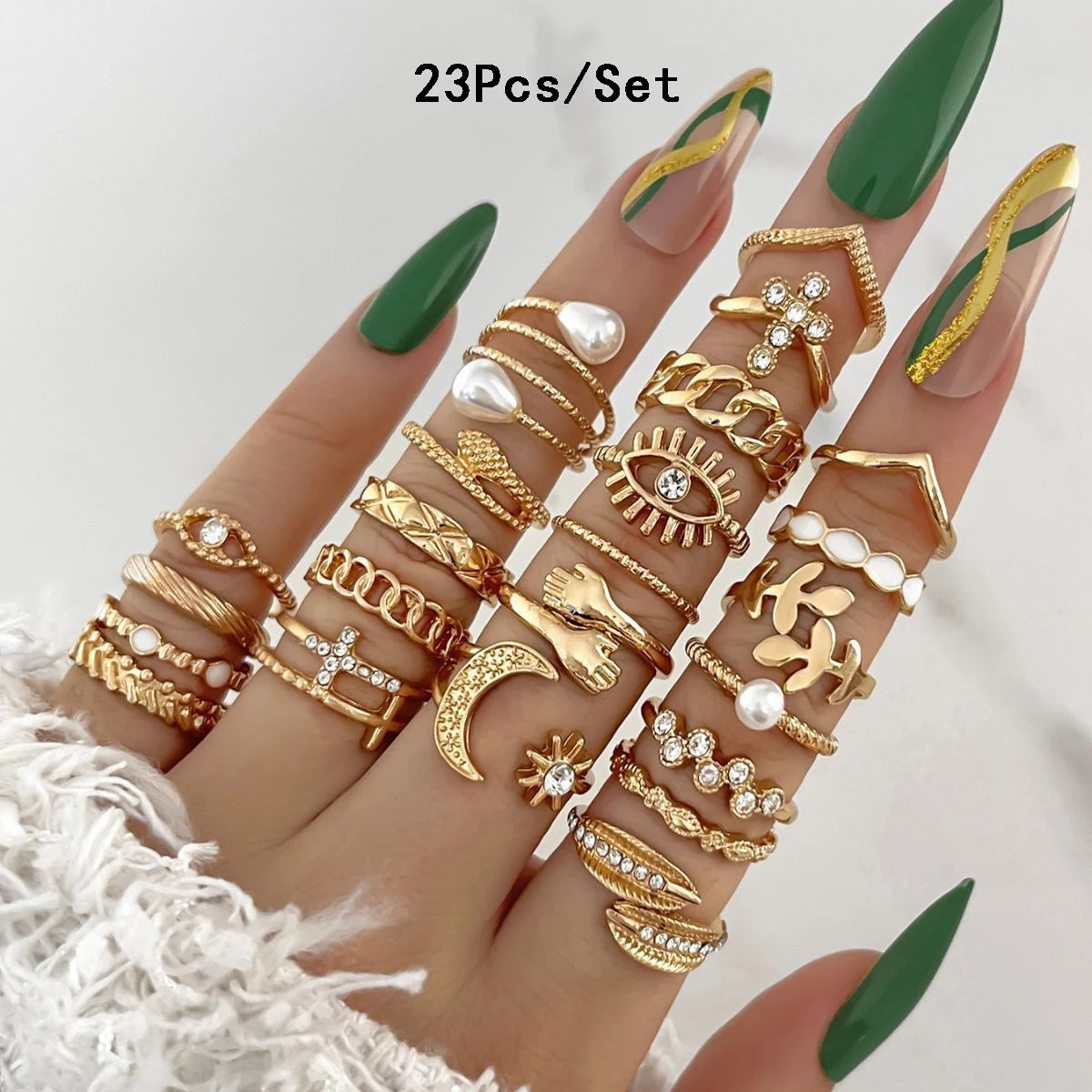 23Pcs Fashion Knuckle Ring Set