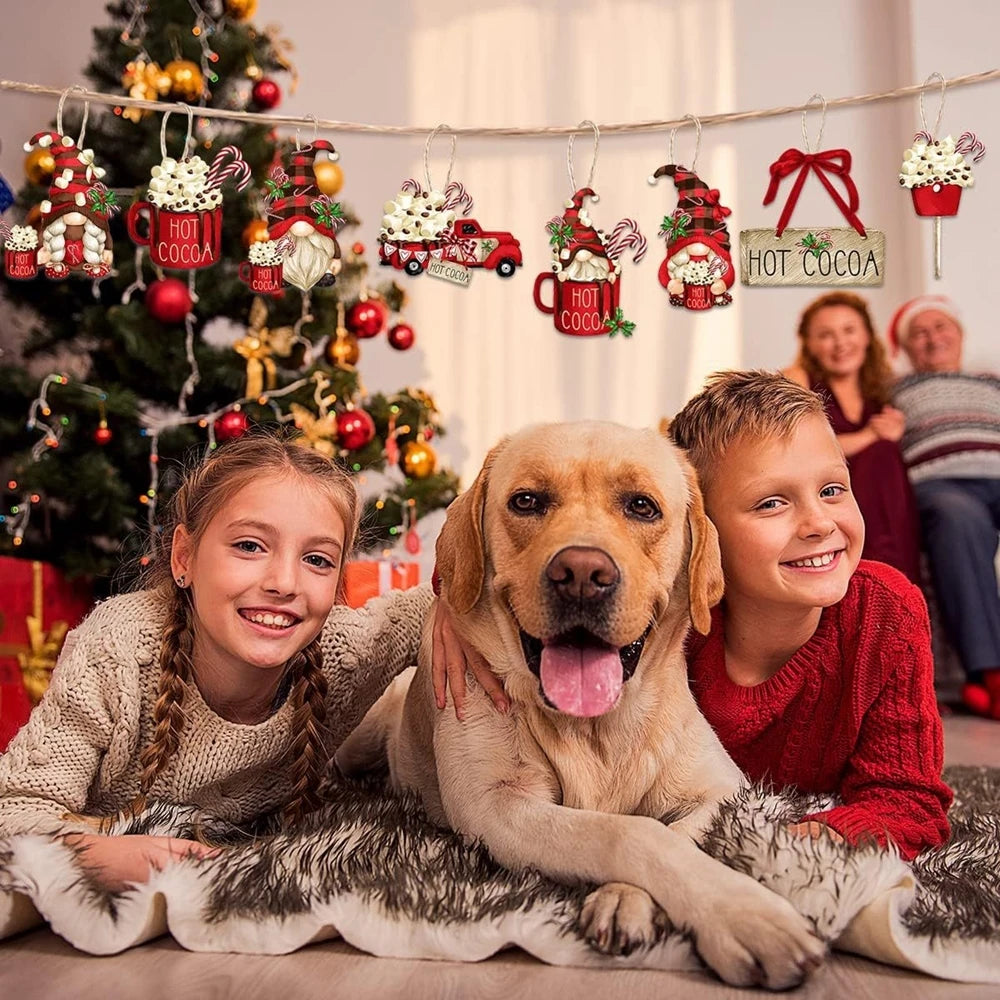 Wooden Christmas Tree Decoration Set