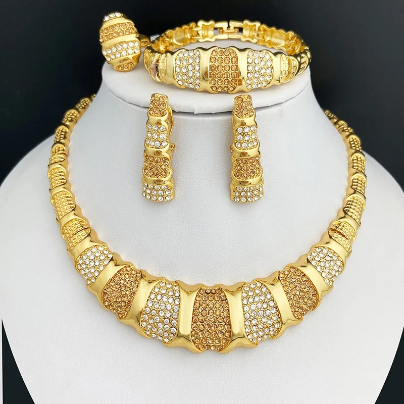 18K Gold Plated Luxury Dubai Jewellery Set