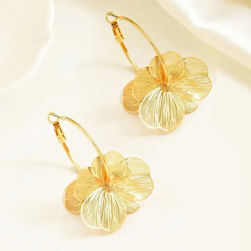 Golden Vintage Double-Layer Earrings