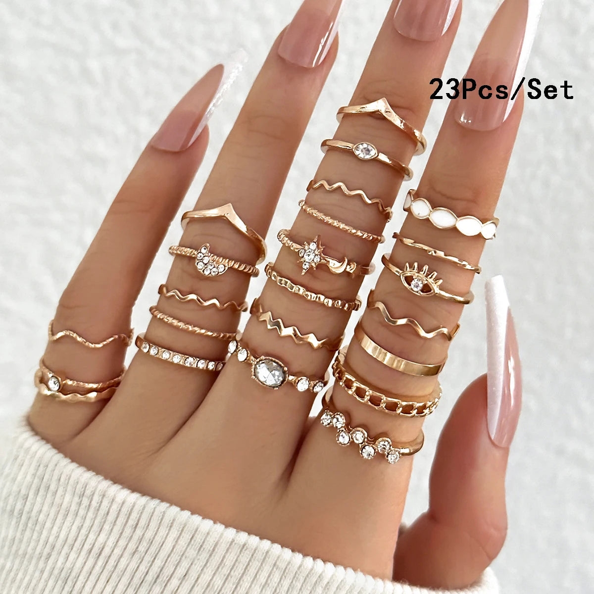 23Pcs Fashion Knuckle Ring Set