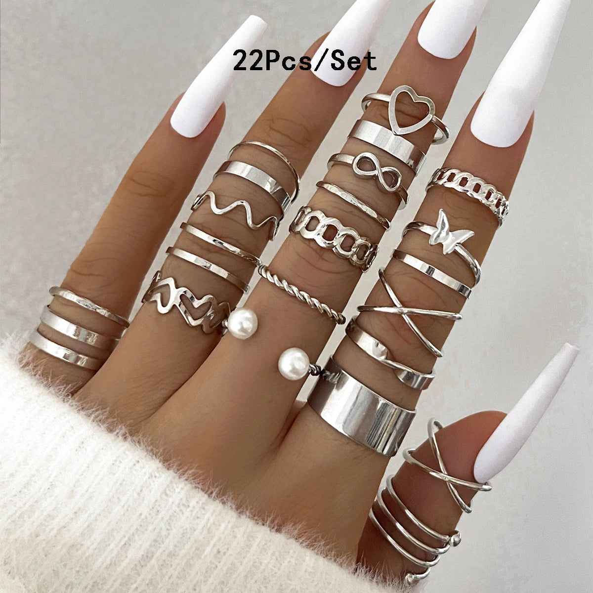 23Pcs Fashion Knuckle Ring Set