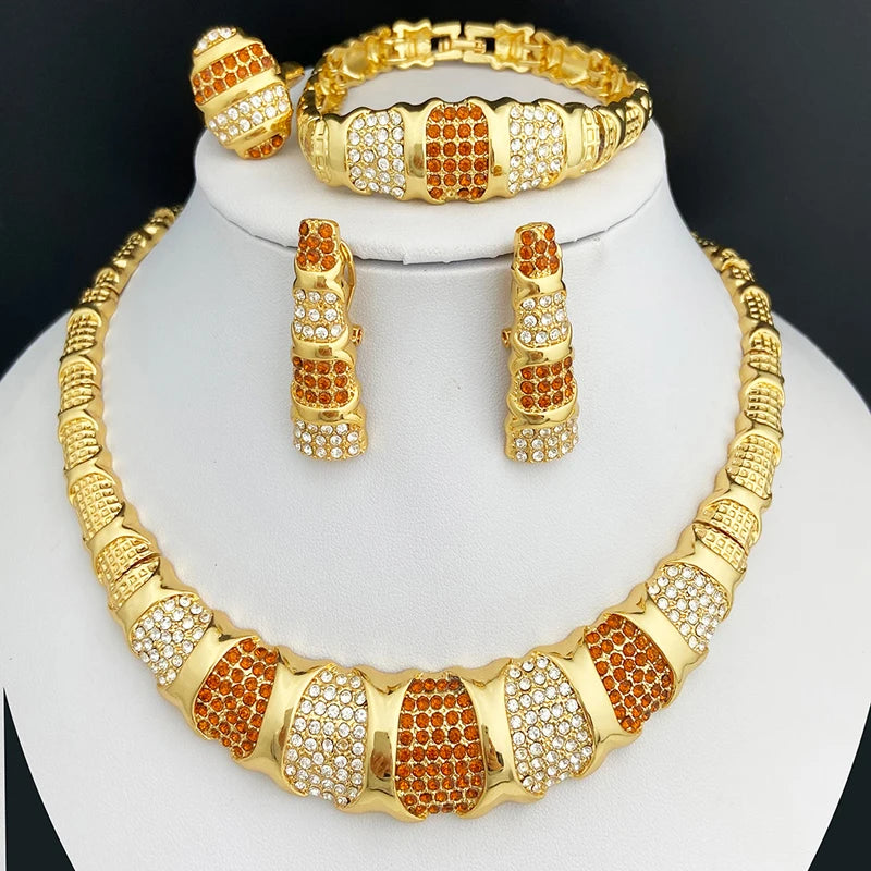 18K Gold Plated Luxury Dubai Jewellery Set